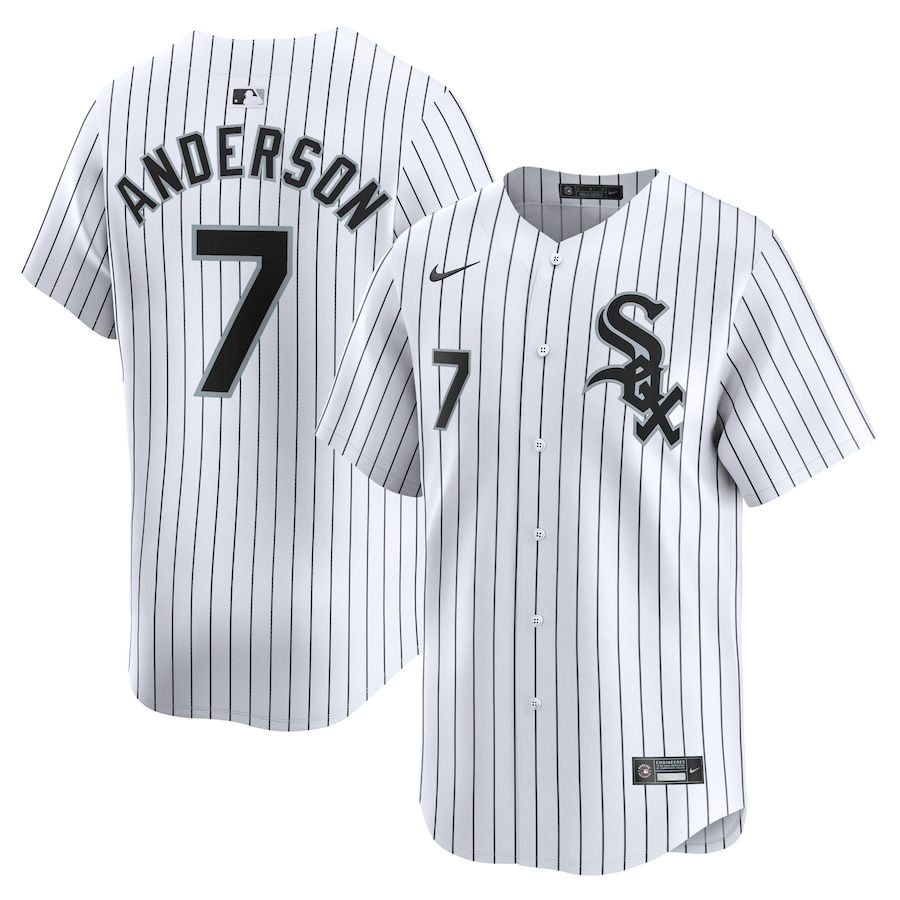 Men Chicago White Sox #7 Tim Anderson Nike White Home Limited Player MLB Jersey->chicago white sox->MLB Jersey